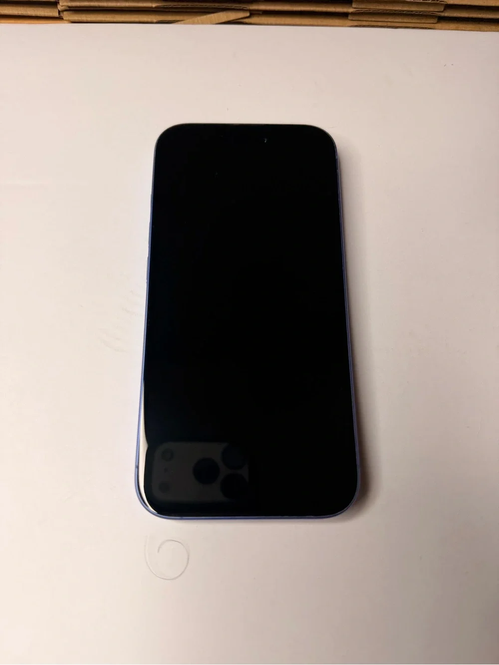 Apple iPhone Blue Back with Silver Logo